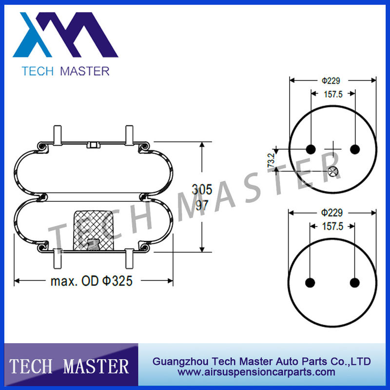 OEM W01-358-7401 고품질 자동 예비 품목 firestone 공기 중단은 트럭 공기 스프링을 노호합니다